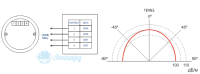 Диаграмма направленности и схема подключения  Марс 220-КП (строб.р)